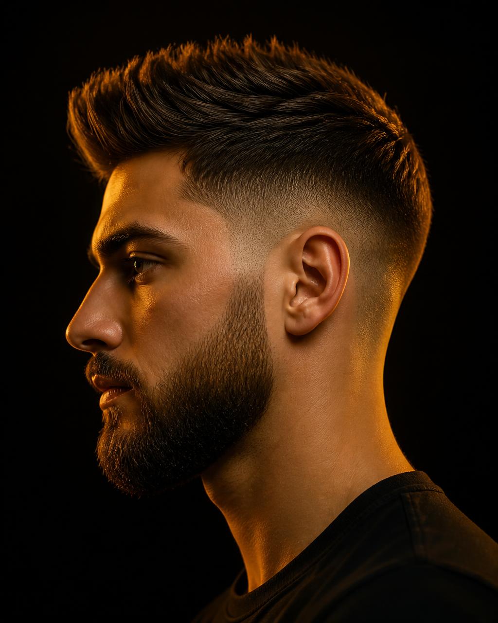Perfil de cliente com corte e barba alinhados